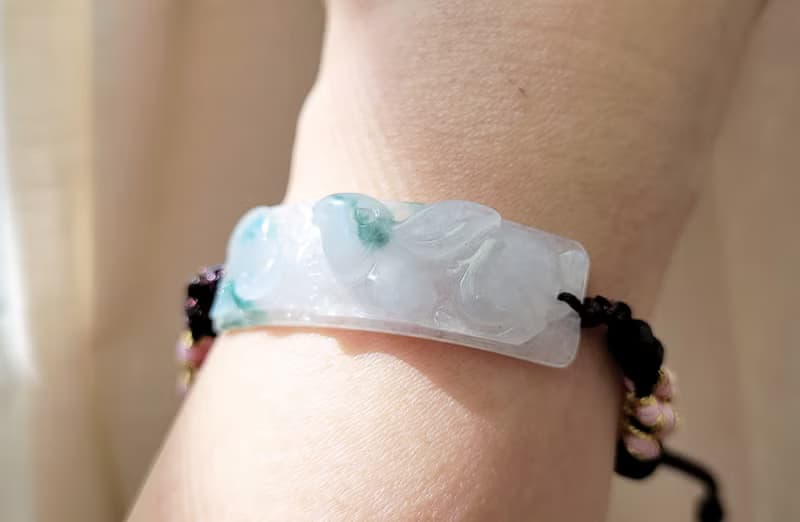 【親翠】天然翡翠 冰飄花立體美兔兔手牌調節式16cm手環 生肖 兔