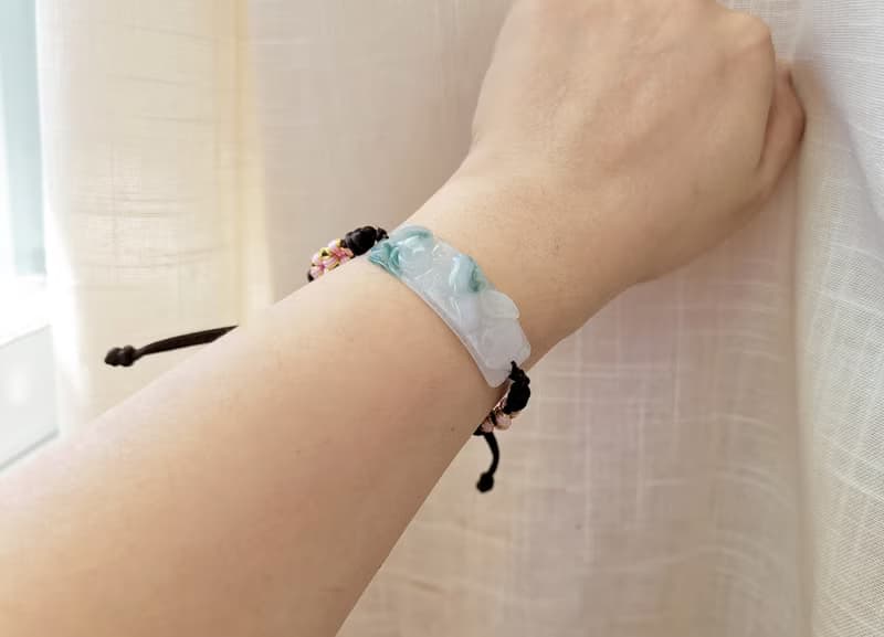 【親翠】天然翡翠 冰飄花立體美兔兔手牌調節式16cm手環 生肖 兔