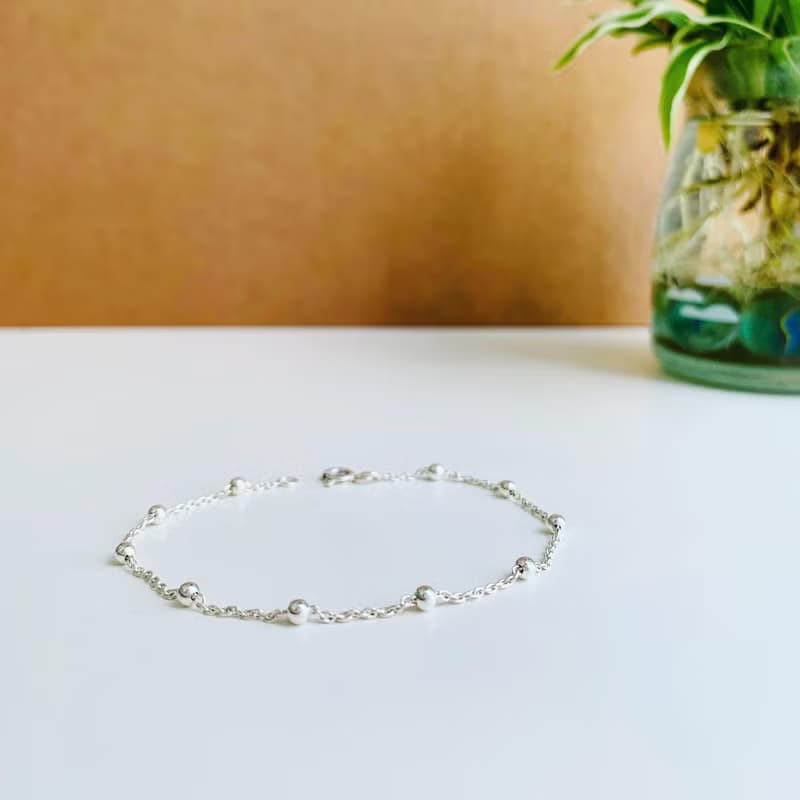 925純銀 / 可愛百搭 • 大銀珠手鍊