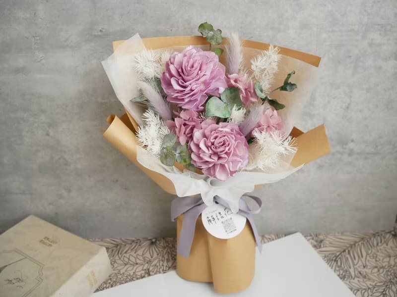 中小型乾燥花束【花漾-紫】女友/生日/七夕情人節/告白/畢業花束