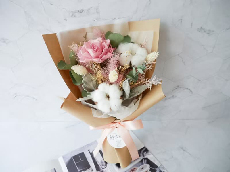 中小型乾燥花束【花漾-紫】女友/生日/七夕情人節/告白/畢業花束