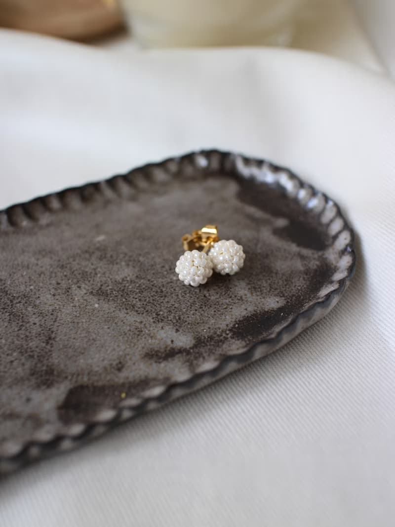 串珠耳飾_金平糖/珍珠白/beading earrings
