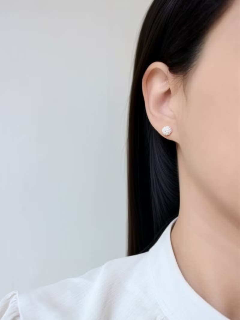 串珠耳飾_金平糖/珍珠白/beading earrings