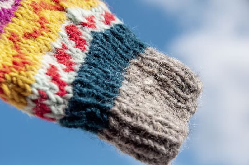 手織羊毛針織手套 針織純羊毛保暖手套 全指手套-北歐風費爾島風