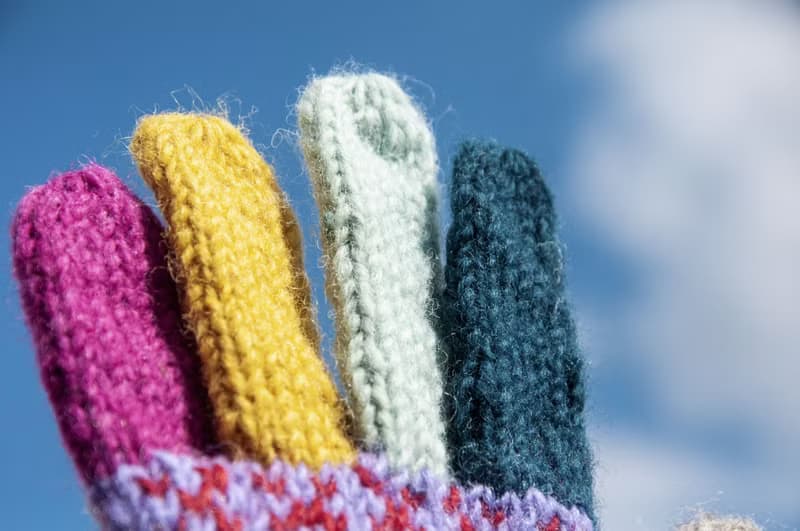 手織羊毛針織手套 針織純羊毛保暖手套 全指手套-北歐風費爾島風