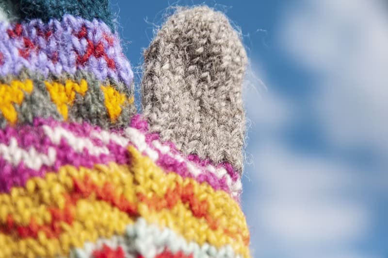 手織羊毛針織手套 針織純羊毛保暖手套 全指手套-北歐風費爾島風