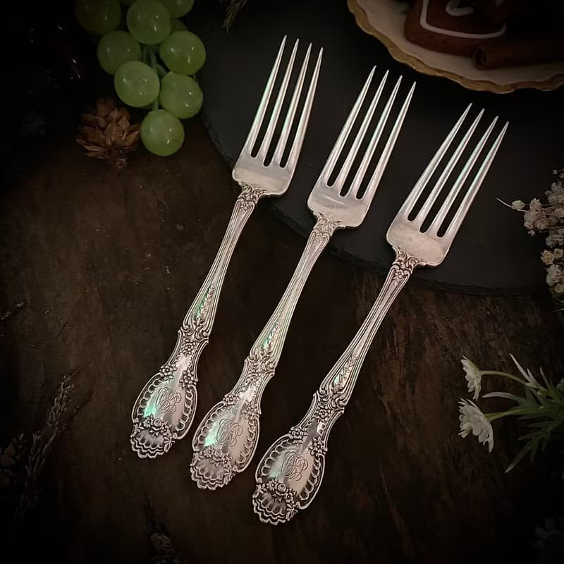 頂級銀器美國Tiffany純銀1892年製Richelieu樣式百年訂製款餐叉