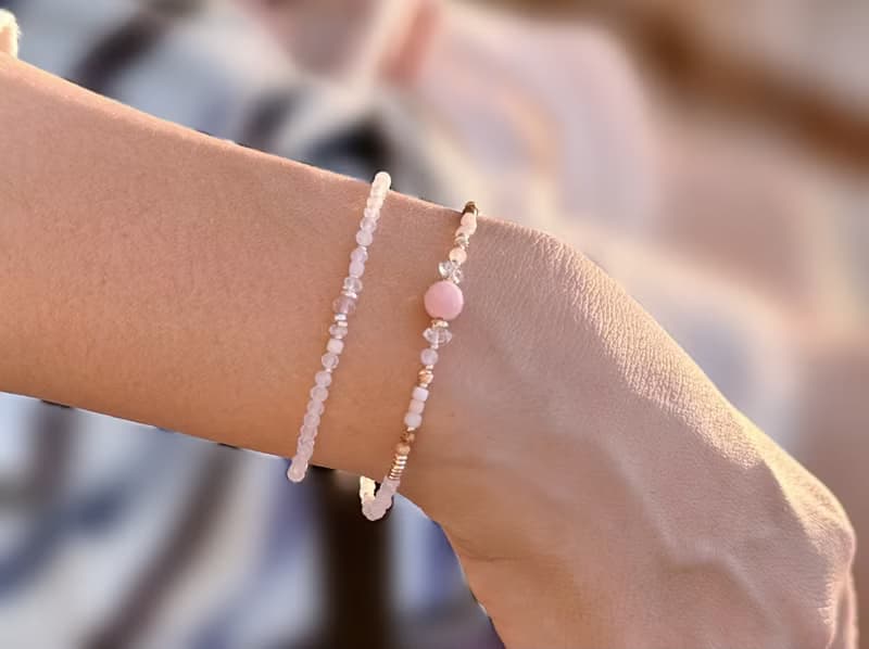 手鍊 純銀 蛋白石 月光石 - 一切安好 -