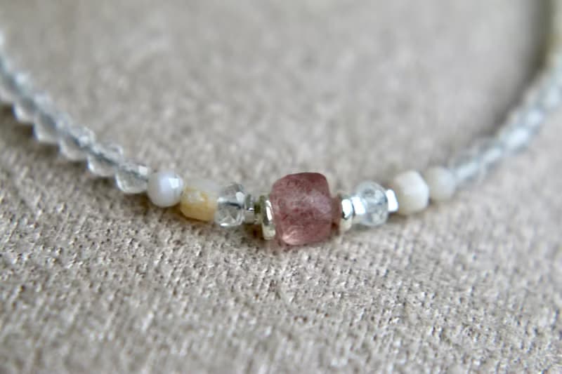 手鍊 純銀 蛋白石 月光石 - 一切安好 -