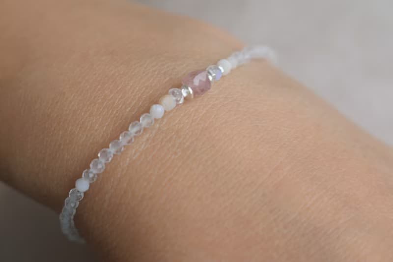 手鍊 純銀 蛋白石 月光石 - 一切安好 -