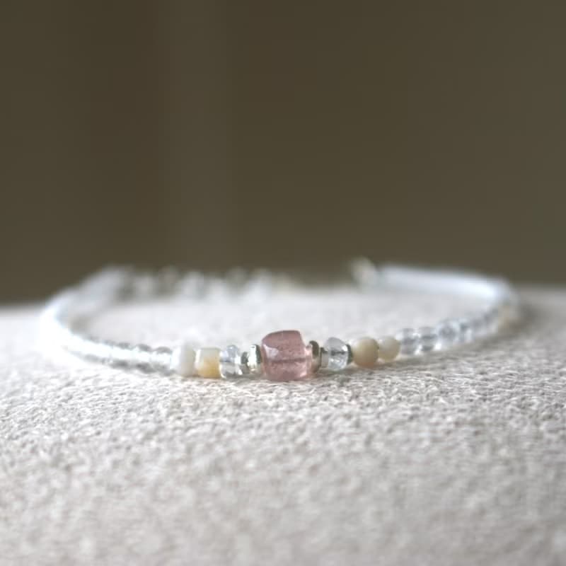 手鍊 純銀 蛋白石 月光石 - 一切安好 -