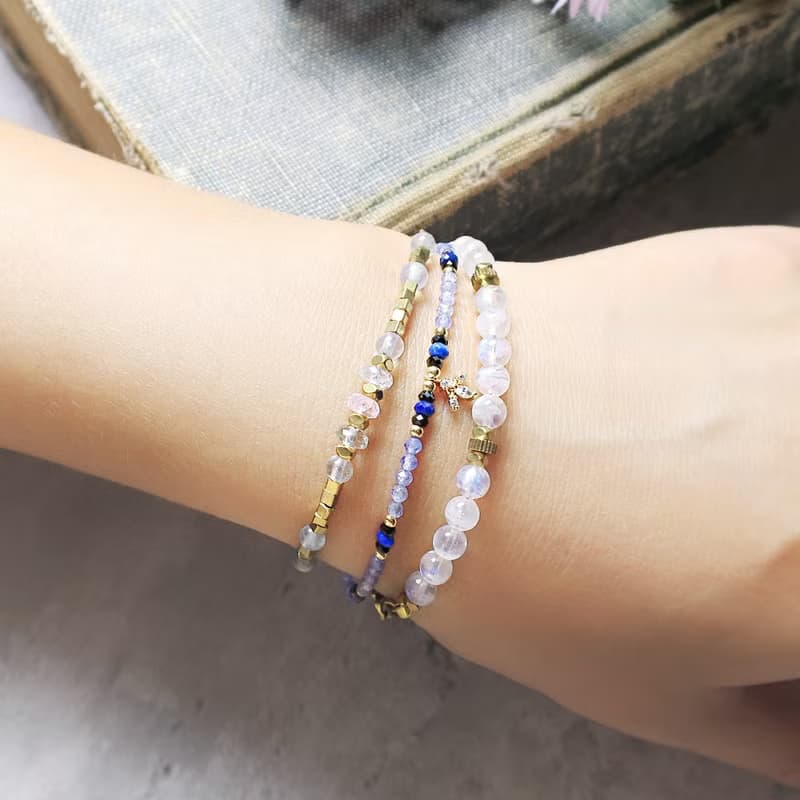 VIIART。印記。坦桑石青金石14K包金手鍊14KGF