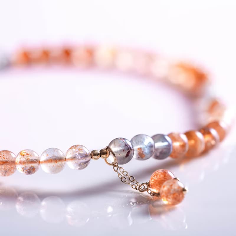阿魯沙水晶手鍊 | 坦桑尼亞太陽石 天然石水晶手鏈 辟邪防小人