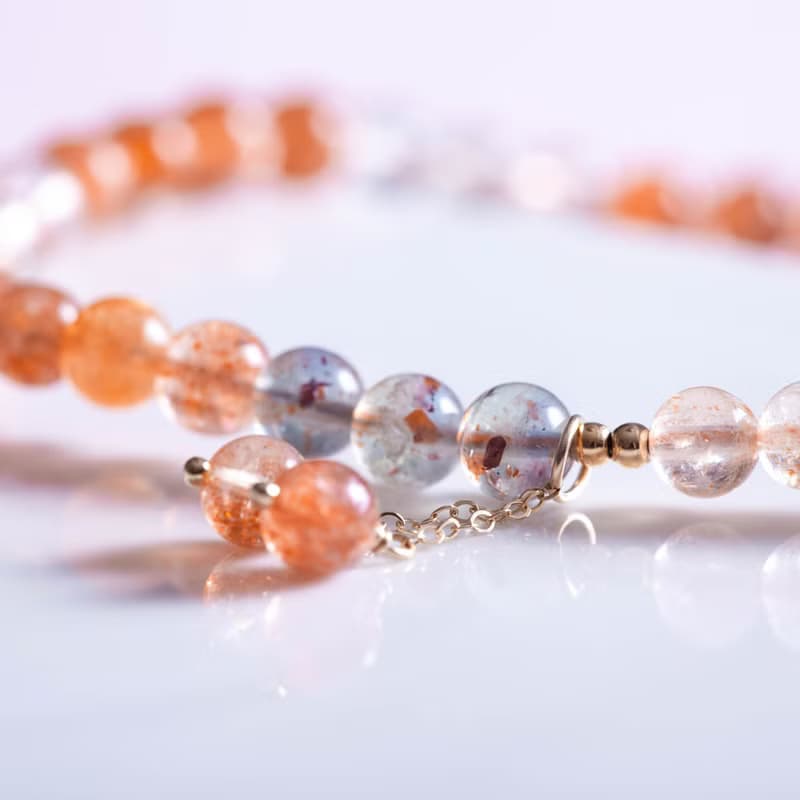 阿魯沙水晶手鍊 | 坦桑尼亞太陽石 天然石水晶手鏈 辟邪防小人