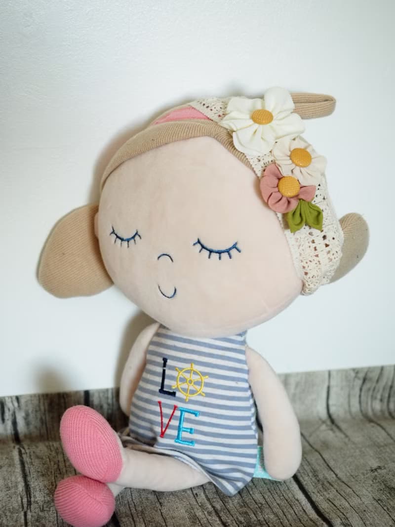 手作嬰兒女童白色拼花彈性髮帶 適合百日宴彌月拍攝