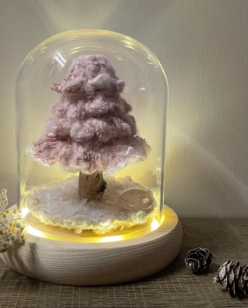 Knitting 聖誕禮物 聖誕樹 - 初雪之粉色耶誕 - 暖暖夜燈款