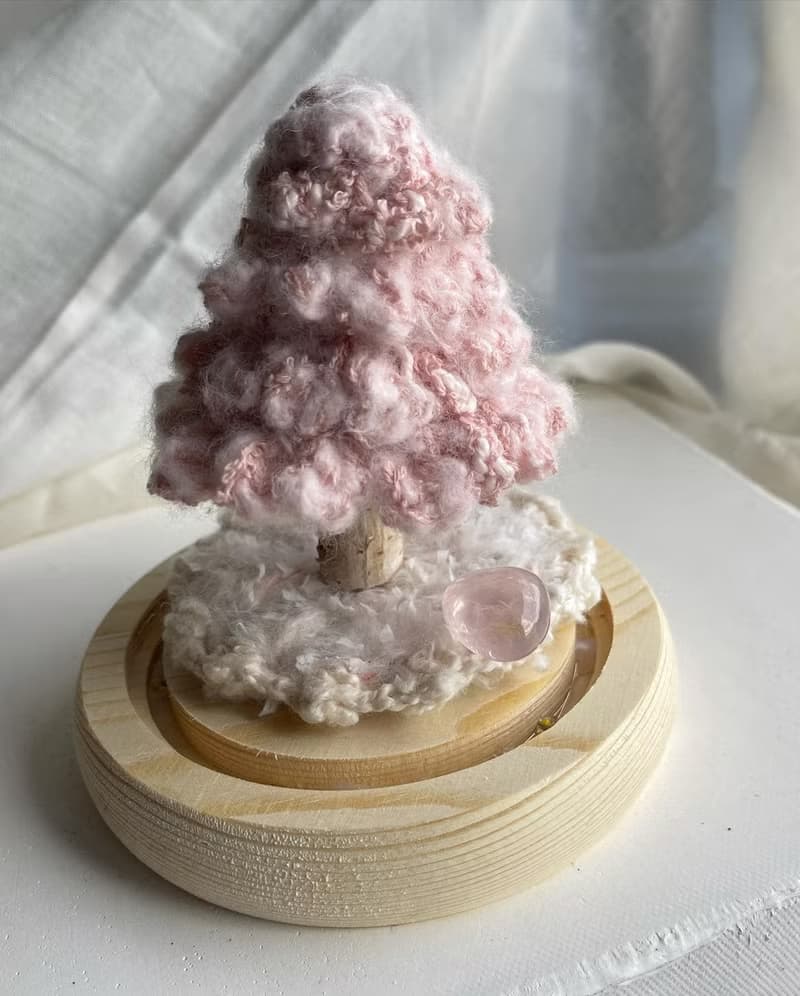 Knitting 聖誕禮物 聖誕樹 - 初雪之粉色耶誕 - 暖暖夜燈款