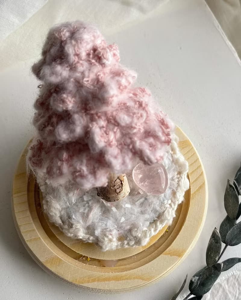 Knitting 聖誕禮物 聖誕樹 - 初雪之粉色耶誕 - 暖暖夜燈款