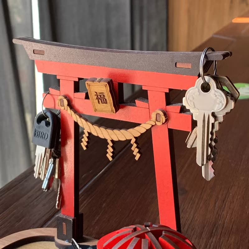 【手作DIY】鳥居 玄關鑰匙收納架 置物盤 玄關擺件 達摩 日本神社