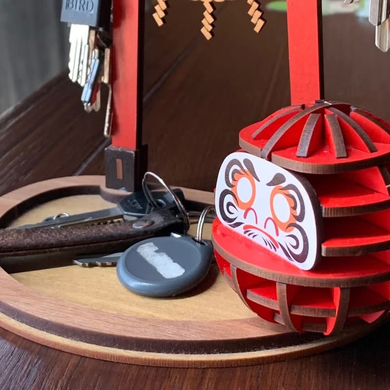 【手作DIY】鳥居 玄關鑰匙收納架 置物盤 玄關擺件 達摩 日本神社