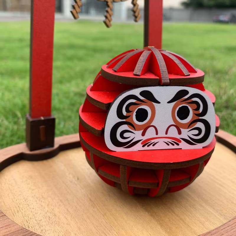 【手作DIY】鳥居 玄關鑰匙收納架 置物盤 玄關擺件 達摩 日本神社