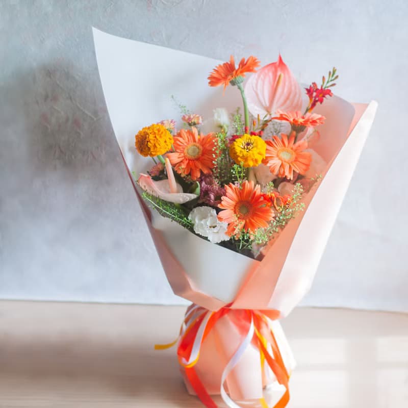 亮橘太陽花束 | 鮮花 | 送禮