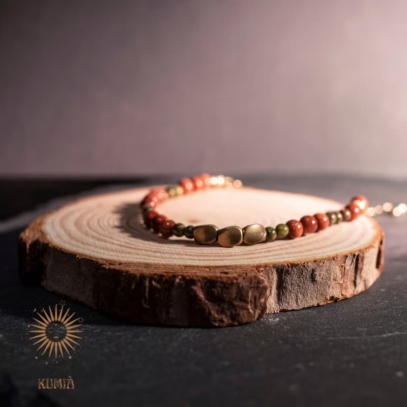 【青青子衿/Young Pupil】金沙石花綠石細鍊 | 天然石 水晶手鍊