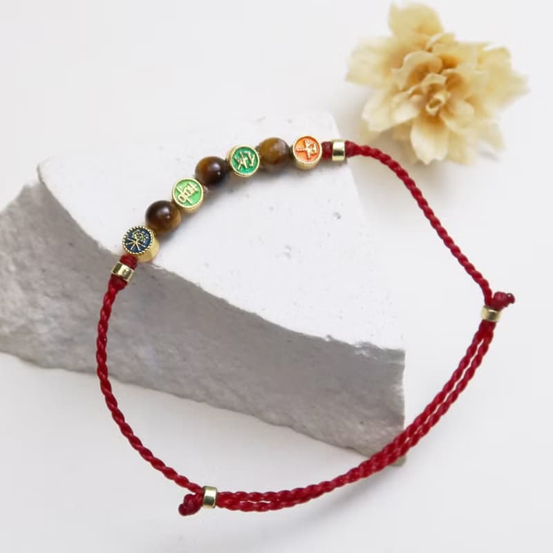 【手編蠟繩】平安喜樂 |虎眼石|保平安 小孩蠟繩手鍊| 大員囡仔