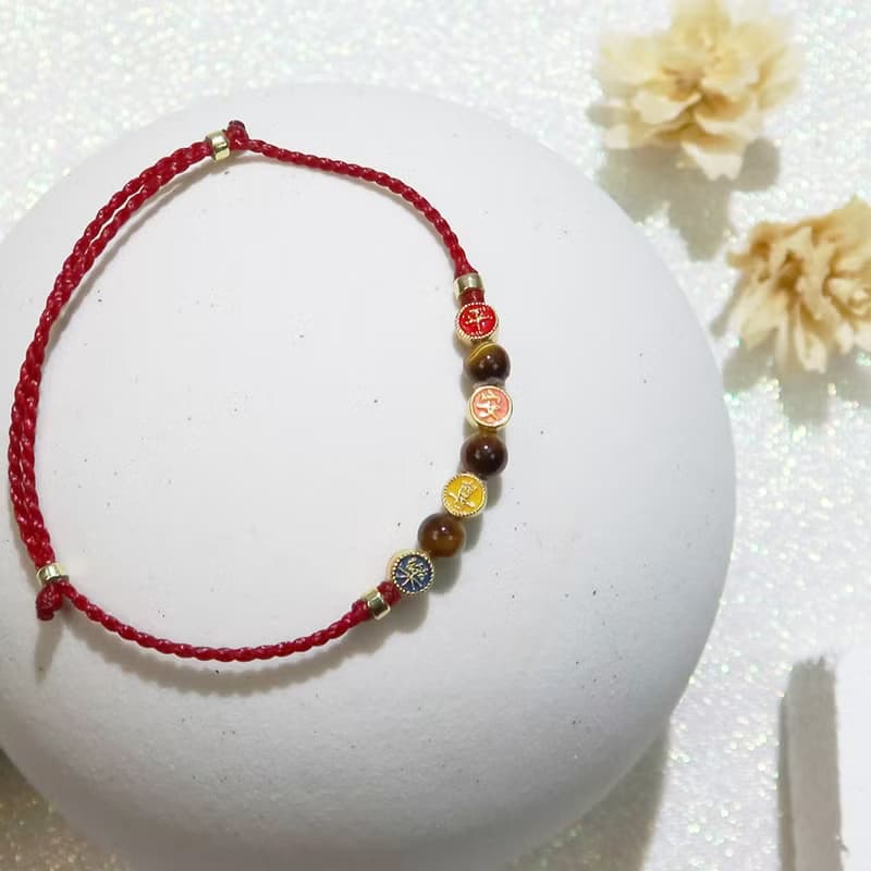 【手編蠟繩】平安喜樂 |虎眼石|保平安 小孩蠟繩手鍊| 大員囡仔