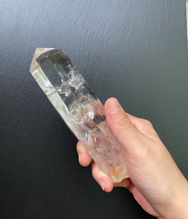 天使之翼 天然冰透彩紅藍針白水晶能量 水晶柱 開運//辟邪//擋煞