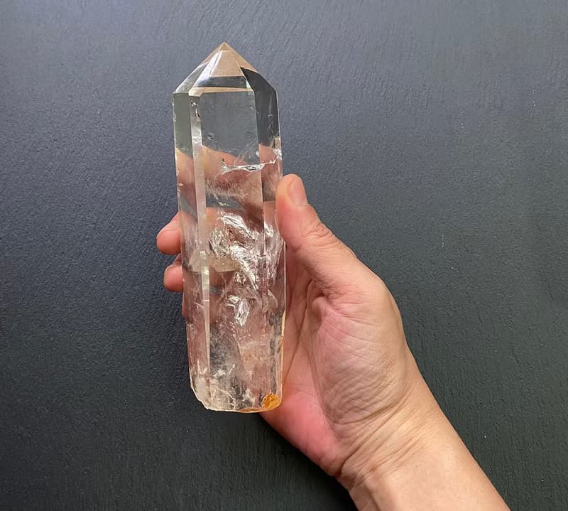 天使之翼 天然冰透彩紅藍針白水晶能量 水晶柱 開運//辟邪//擋煞