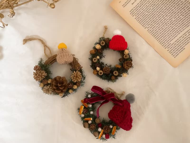 聖誕花圈/迷你聖誕花圈/聖誕禮物/交換禮物/伊瓦手作