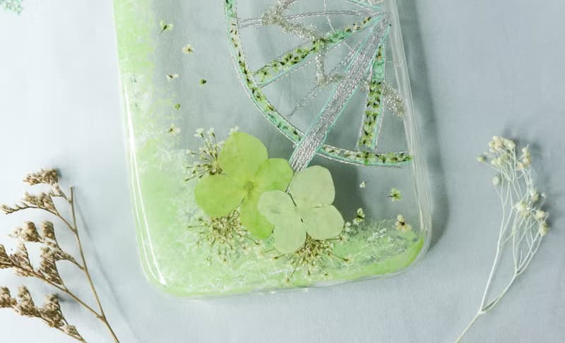 押花摩天輪閨蜜/情侶手機殼 | 抹茶綠色