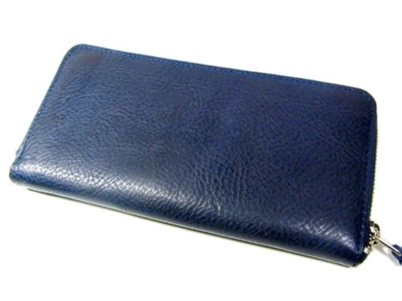 長財布　ラウンドファスナー　アリゾナ ネイビー
