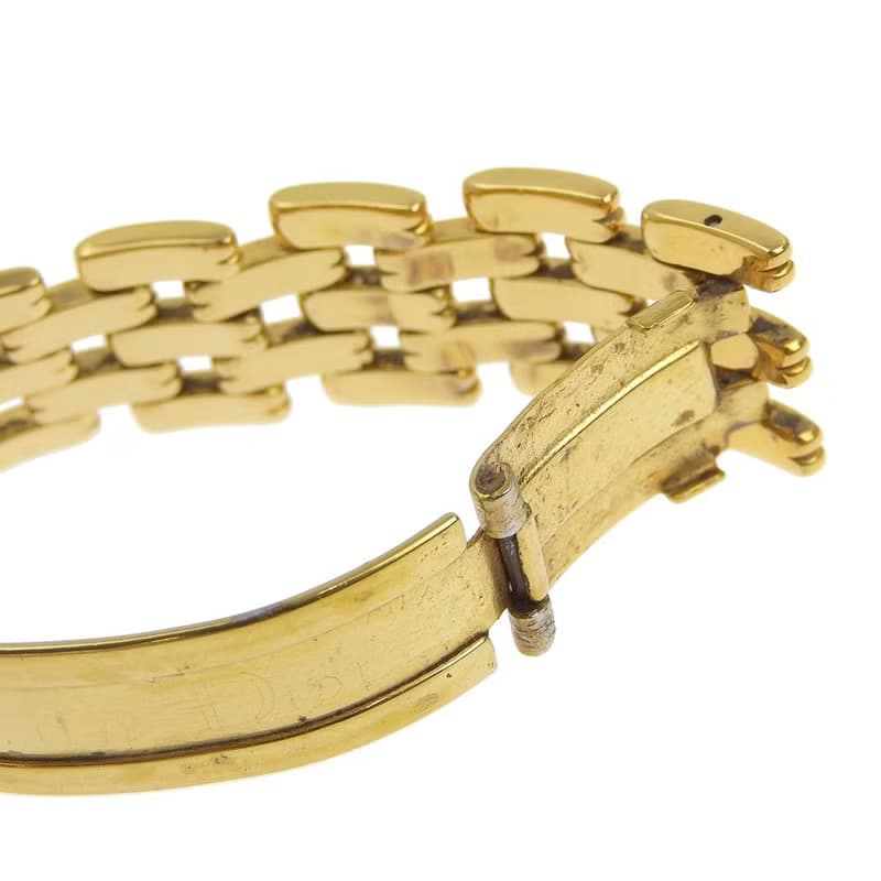 【日本直送】クリスチャンディオール Dior バギラ 腕時計 46.154.3 金メッキ クオーツ アナログ表示 黒文字盤 レディース【中古】