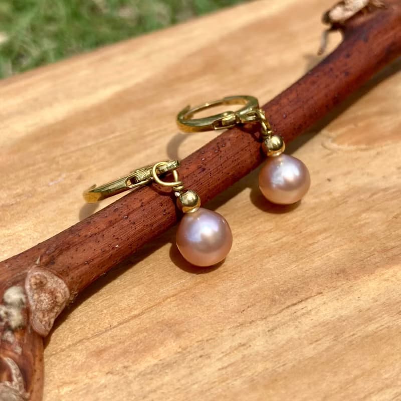 老林雜貨 | 花好月圓一顆珍珠耳環 (針式 / 夾式)