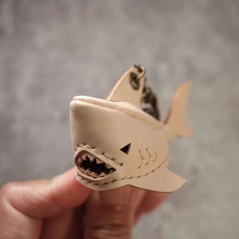 純手工製 迷你 鯊魚 鑰匙圈 shark Key holder