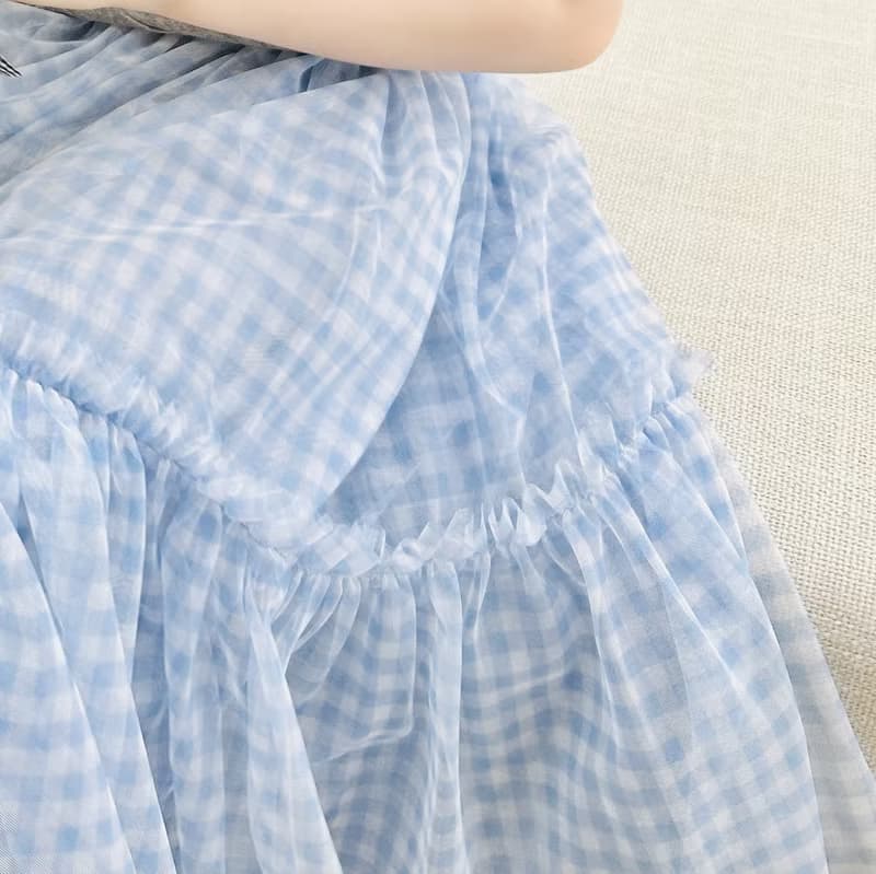 水藍格子公主紗裙 / 半身裙 童裝