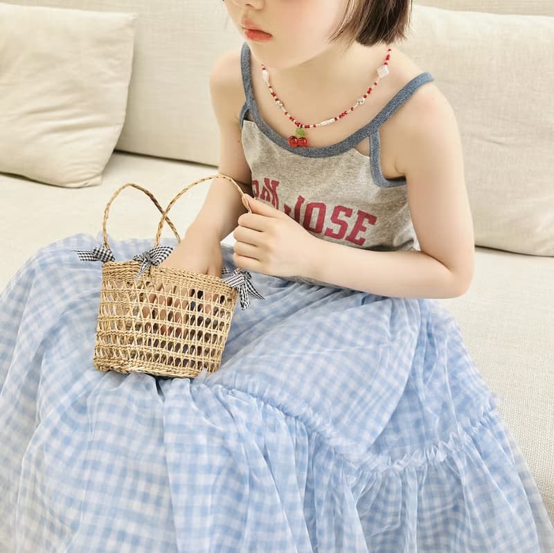 水藍格子公主紗裙 / 半身裙 童裝