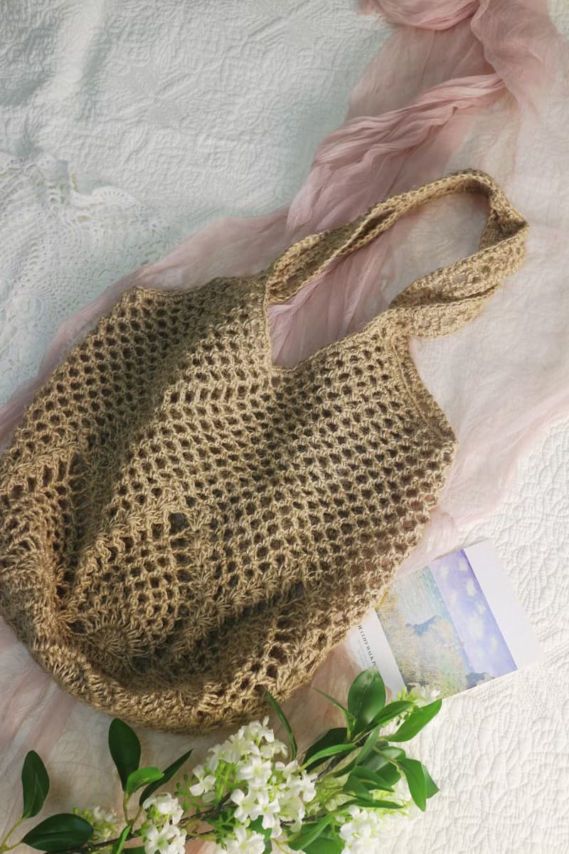 【現貨】Handmade手工編織/黃麻繩編織網袋/購物袋/肩背包/麻繩包