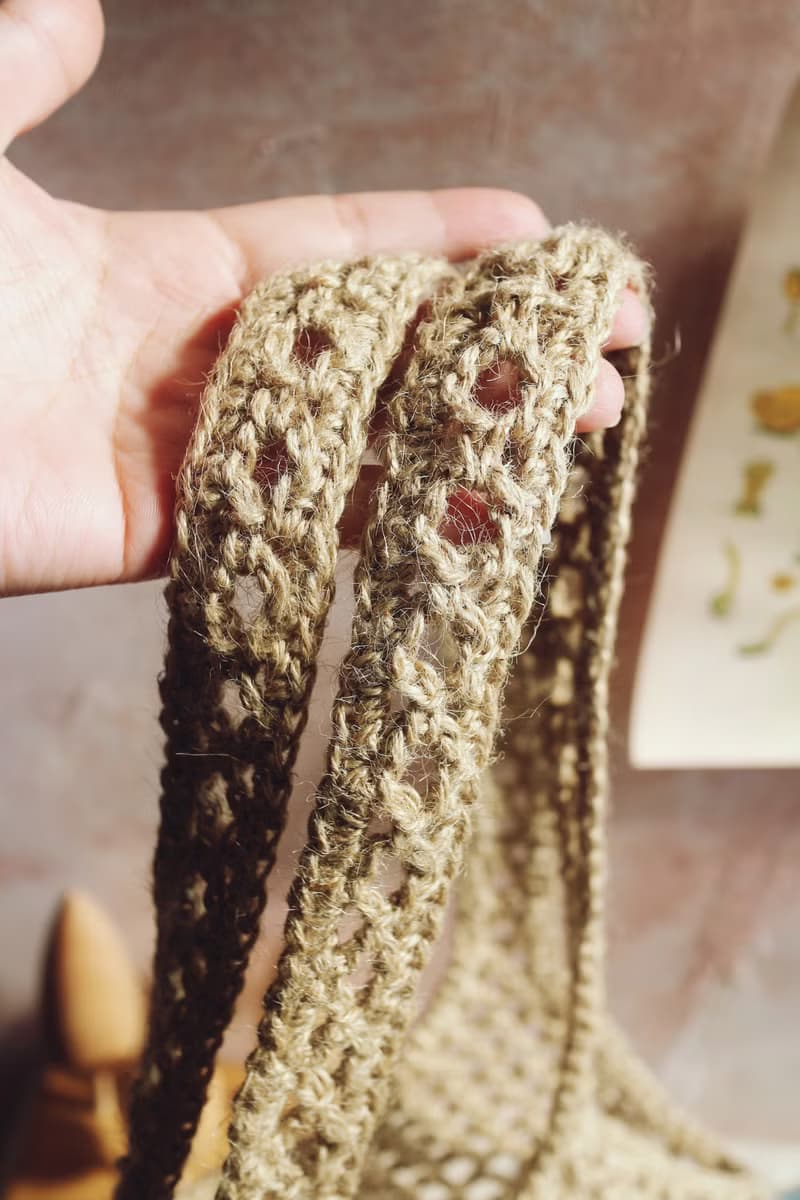 【現貨】Handmade手工編織/黃麻繩編織網袋/購物袋/肩背包/麻繩包