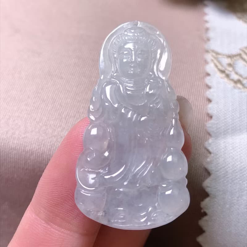 冰種翡翠觀音菩薩 | 天然緬甸玉A貨翡翠 | 送禮