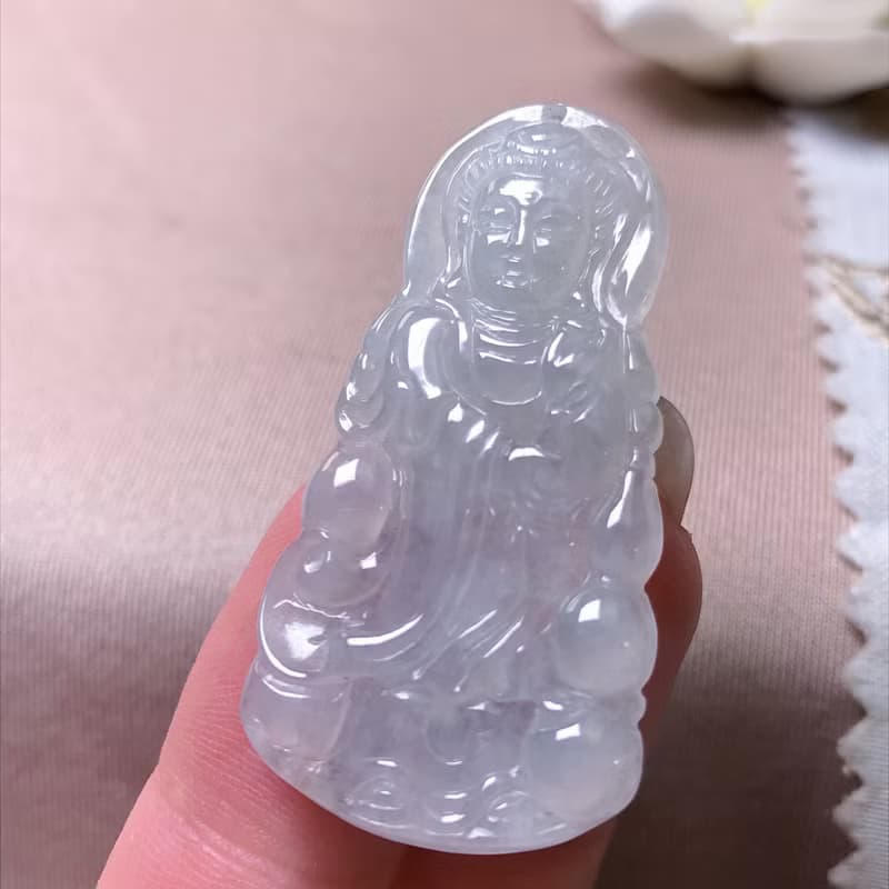 冰種翡翠觀音菩薩 | 天然緬甸玉A貨翡翠 | 送禮