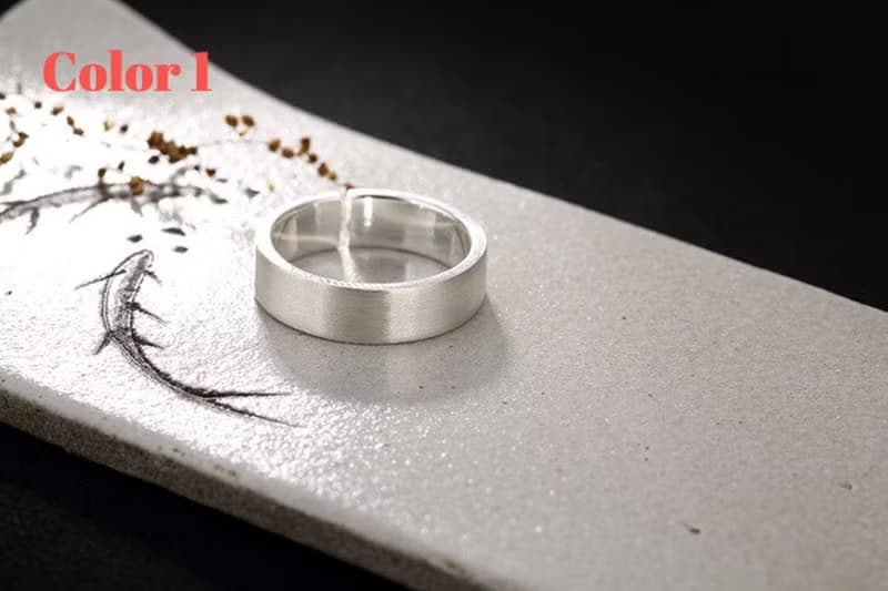 Real S 990 Fine Silver Unisex Glossy Finger Rings Men Handmade Ring Women Simple