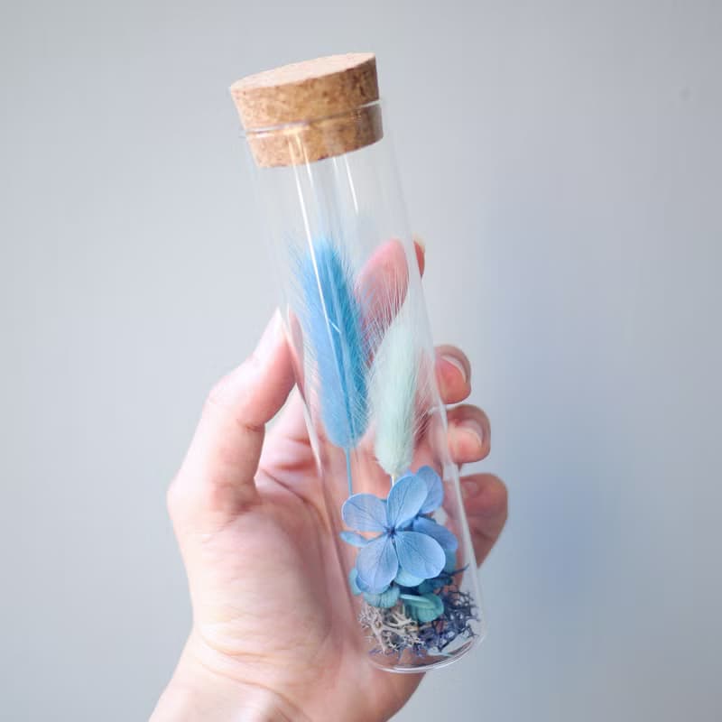 伊登花室 水藍兔尾草 玻璃試管 / 單個