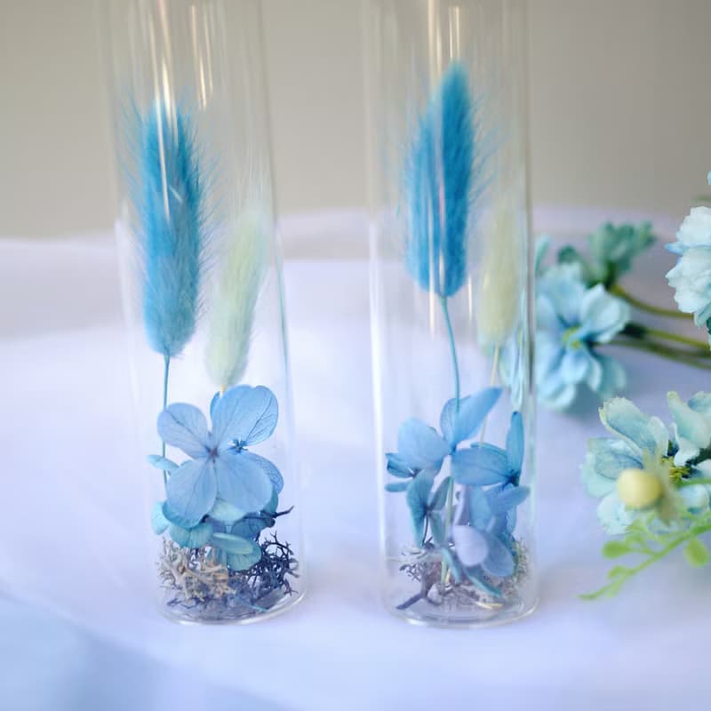 伊登花室 水藍兔尾草 玻璃試管 / 單個