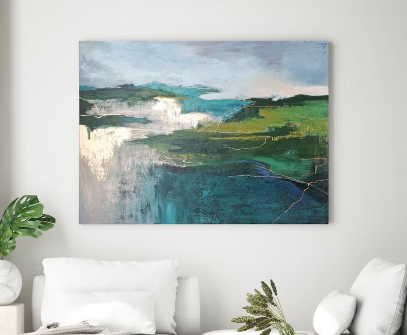 Painting landscape Abstract | Green abstract painting | Abstract landscape North
