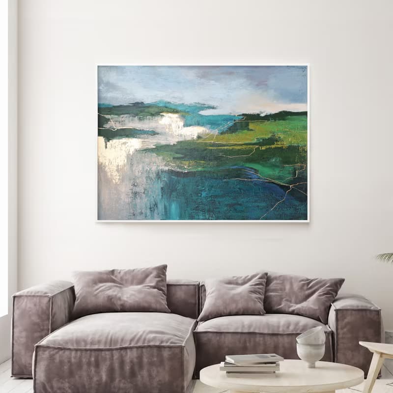 Painting landscape Abstract | Green abstract painting | Abstract landscape North