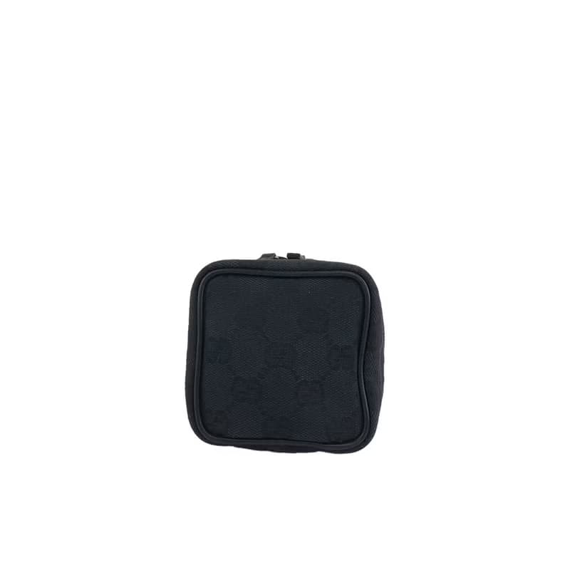 【 日本直送　名牌中古包 】GUCCI グッチ GG ハンドバッグ ブラック キャンバス ミニ巾着 vintage ヴィンテージ オールド yxamig