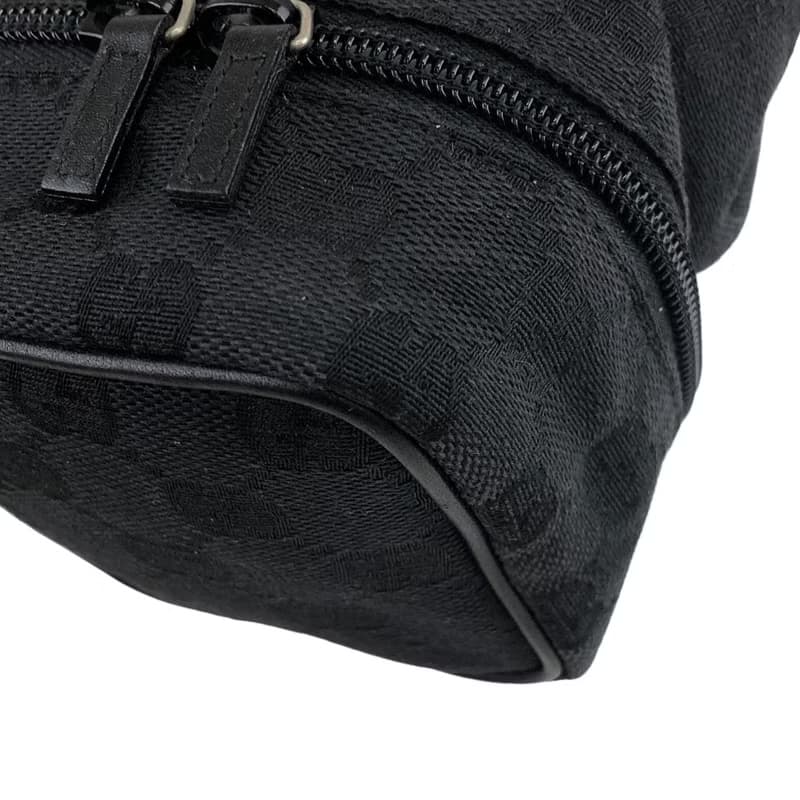 【 日本直送　名牌中古包 】GUCCI グッチ GG ハンドバッグ ブラック キャンバス ミニ巾着 vintage ヴィンテージ オールド yxamig